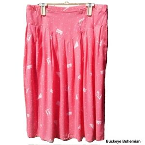 California Krush Vintage Coral/White Print Skirt M